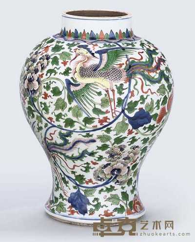 KANGXI (1662-1722) AN UNUSUAL FAMILLE VERTE BALUSTER JAR 
